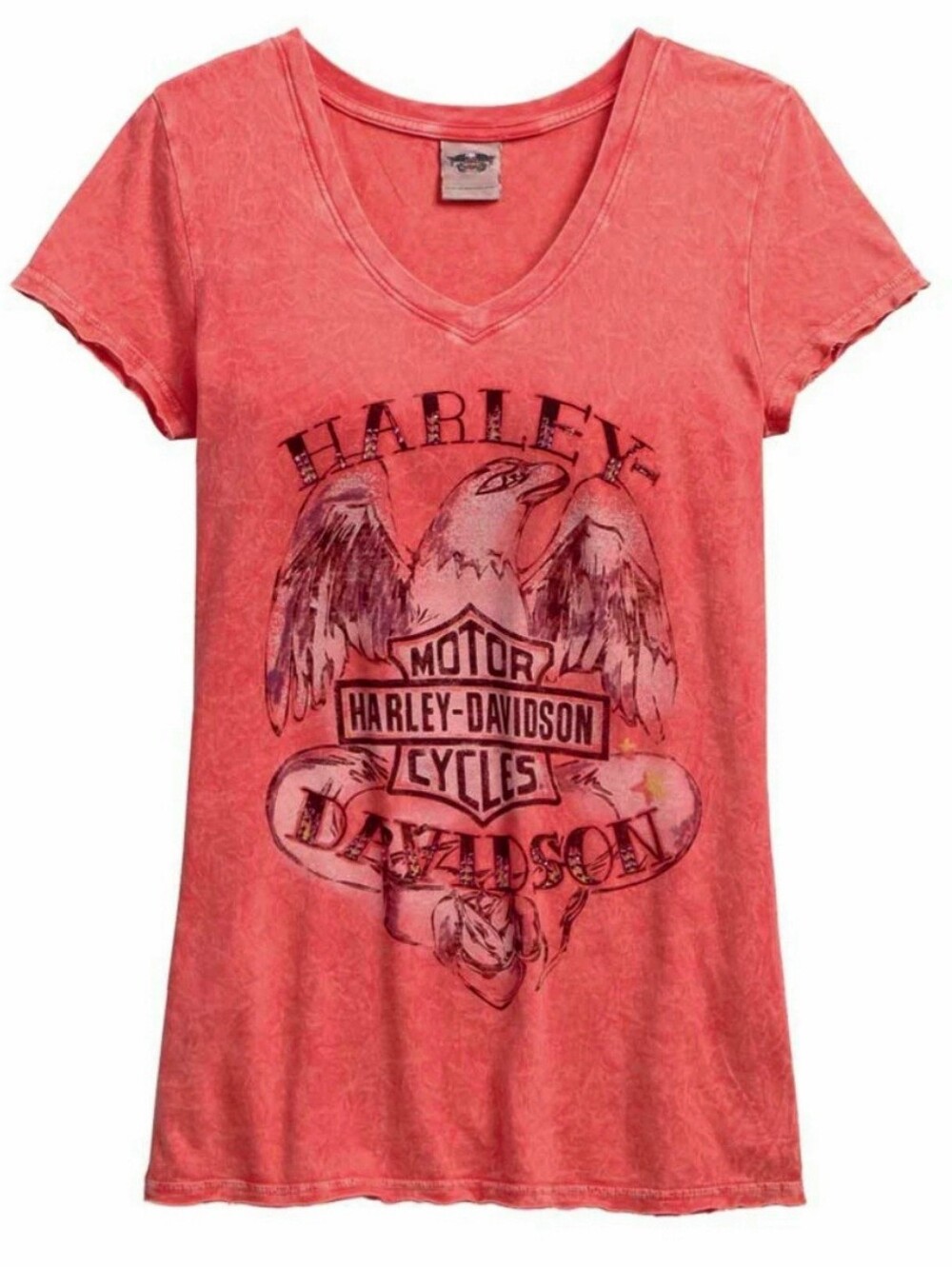 Y2K Harley Davidson Eagle And Roses Bling Rhinestone Mineral Wash Shirt